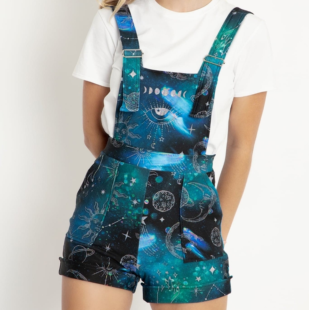 Blackmilk Moon Child Shorts Overalls